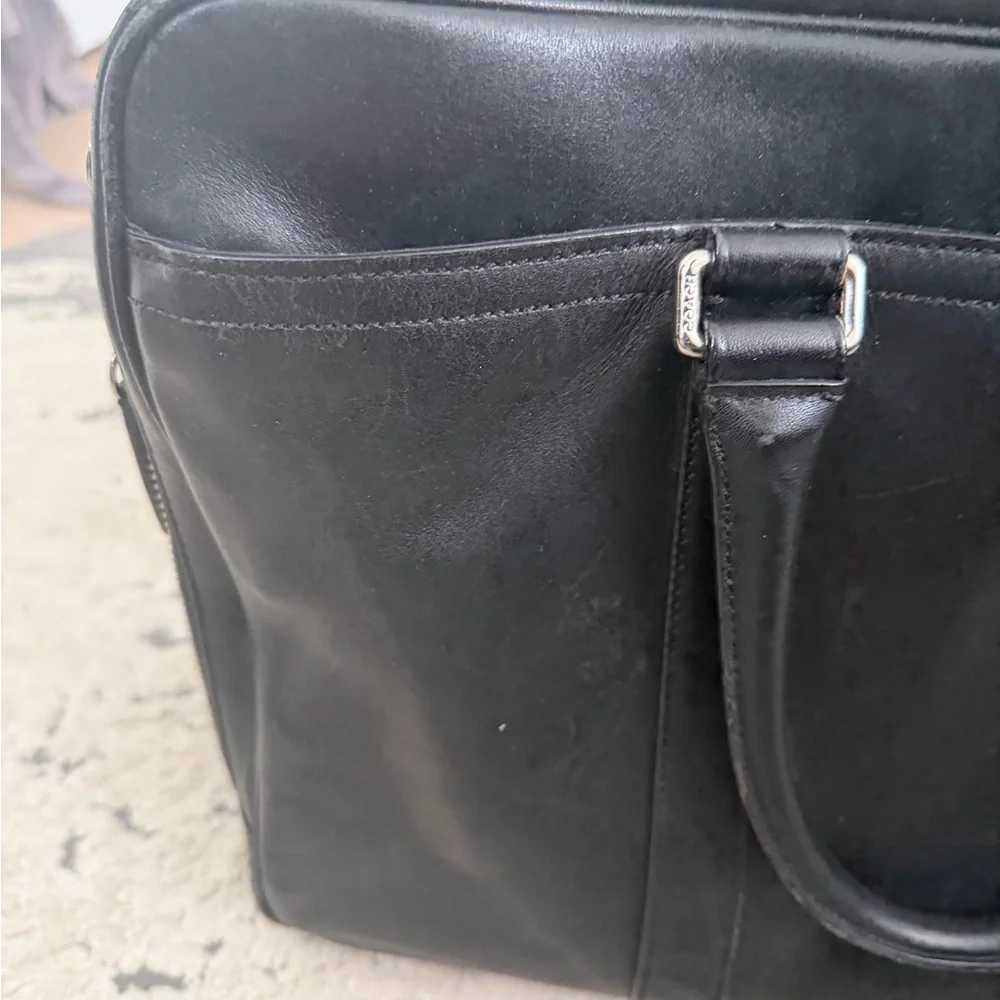 Coach Black Leather Briefcase